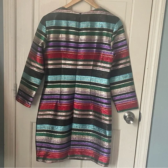 Trina Turk Metallic Multicolor Shift Dress 4 Rainbow Evening Party Cocktail - Picture 11 of 12